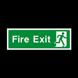 2x Fire Exit Right Sign 300mm x 100mm - Plastic Sign (EE75)