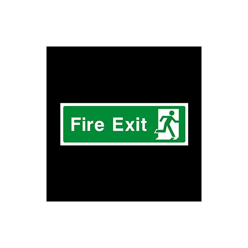 2x Fire Exit Right Sign 300mm x 100mm - Plastic