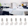 6Pcs Tablecloth Weights Marble Stainless Steel Small Size Waterproof Rustproof