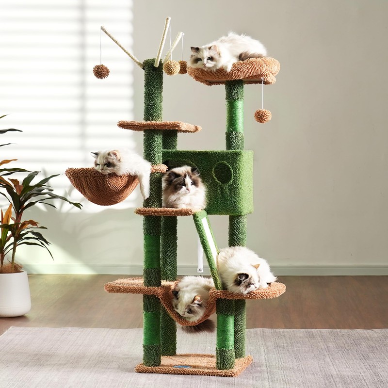 Hey-brother Cat Tree, 53 inch Cat Tower for Indoor Cats,