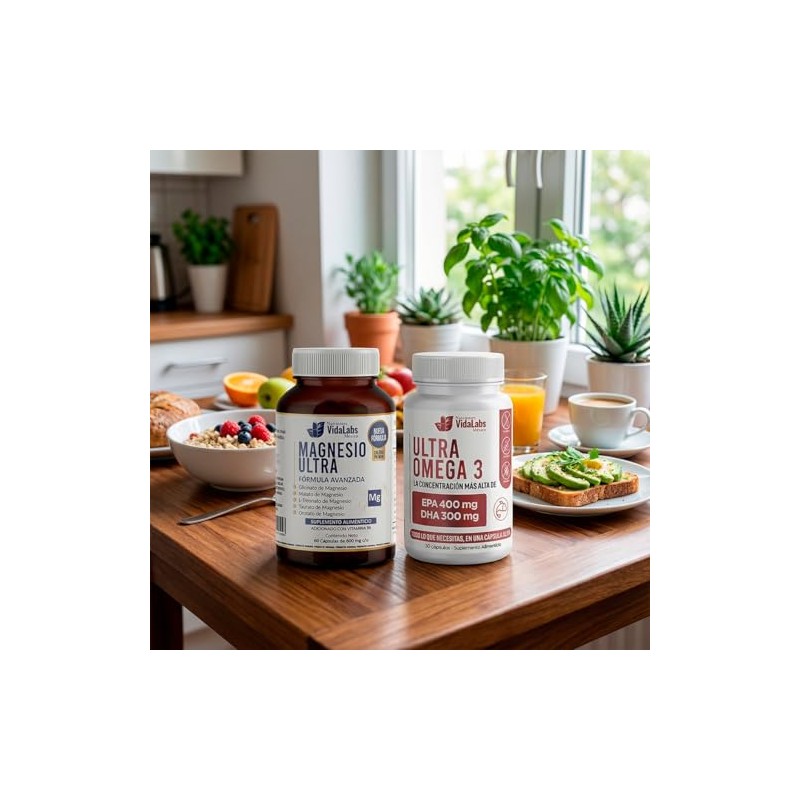 Pack Magnesio Ultra + Ultra Omega 3 Nutrientes Vidalabs México