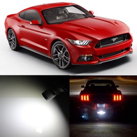 LEDpartsNow LED Backup Reverse Replacement Lights Bulbs for 2015 MUSTANG 3157 3156, WHITE