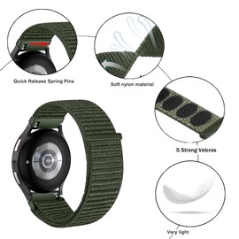 Issinlky 18 mm, 19 mm, 20 mm, 22 mm, nylon sport loop bracelet, quick release replacement strap for women and men, 18 mm