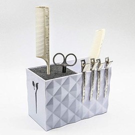TeamTop Scissor Cube, Scissor Case, Scissor Box, Acrylic, Salon, Hairdresser, Hairdresser, Pet, Free Storage, Pen Holder, Salon (6.2 x 3.2 x 4.1 inches (15.6 x 8.2 x 10.3 cm), White)