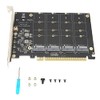 M.2 NVME to PCIe X16 Adapter, Card 4 Port NVMe