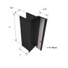 Gordon Glass® Matte Black 3" U-Channel with 2-1/2" Magnet for