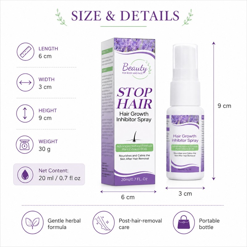 Hair Growth Inhibitor Spray for Face & Body – Moisturizing