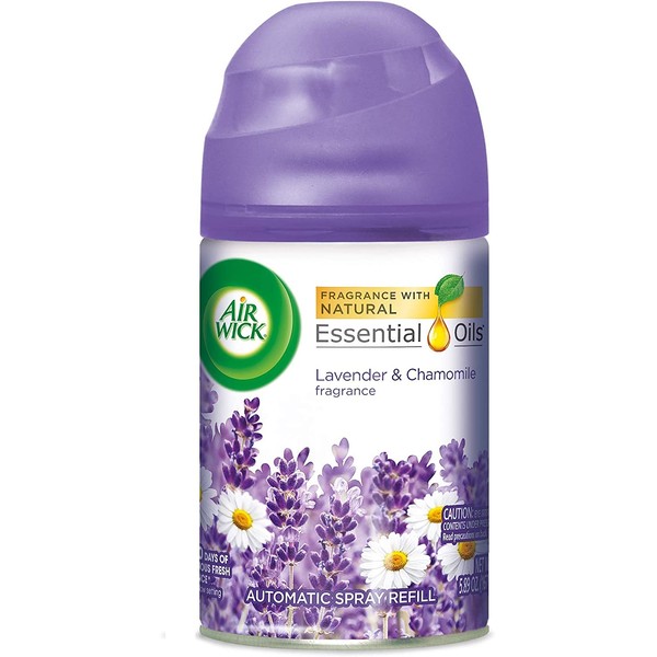 Air Wick Pure Freshmatic Refill Automatic Spray, Lavender & Chamomile, 1ct, Air Freshener, Essential Oil, Odor Neutralization, Packaging May Vary, Clear, 6.17 Ounce (6233877961)