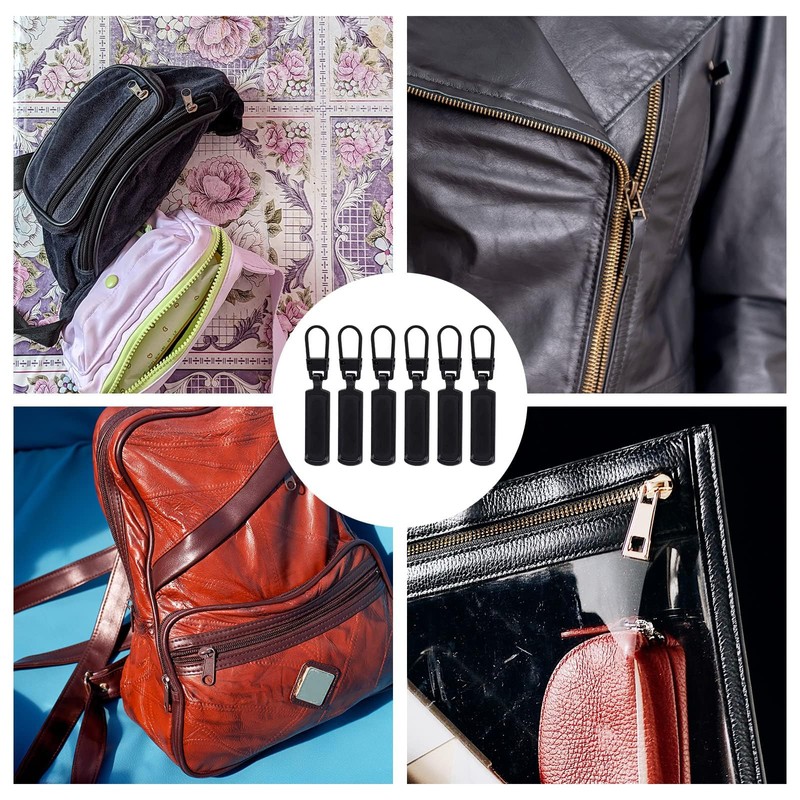 Zipper Pulls Black 6 PCS