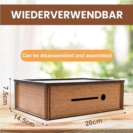 Cash Vault Wooden Savings Box,Piggy Bank for Adults Kids,Cash Saver Box,Money Box with Counter, Coin Bank with Erasable Marker Pen,Money Saving Box with Money Target and Countdown (10000)