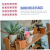 Kisangel 40pcs Small Usa Stick Flags Mini American Flags for