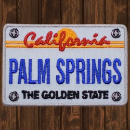 Paddys Patches Palm Springs California License Plate Embroidered Patch — Iron On 2.75”