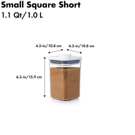 OXO Good Grips POP Container - Airtight Food Storage - 1.1 Qt Square (Set of 4) for Brown Sugar and More