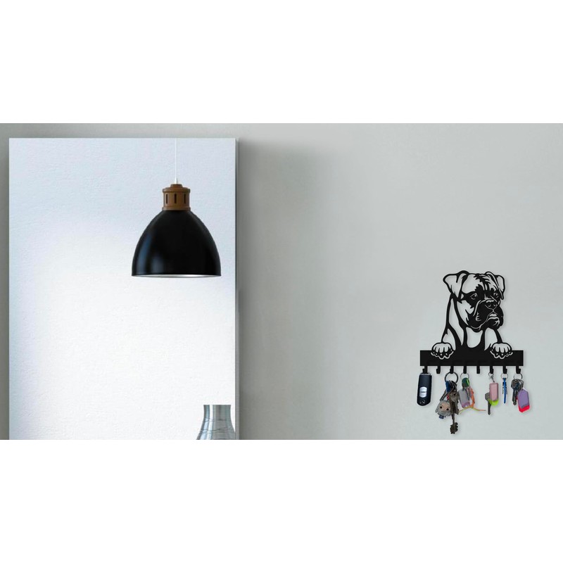 Dog Shape Keychain with 8 Hooks, Modern Key Holder for