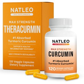 Theracurmin Turmeric Curcumin Supplement, 120 Count, High Absorption Turmeric & Curcumin - Joint Supplement for Men and Women - 42.6X More Bioavailablity