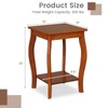Giantex 2-Tier Square End Table, Narrow Tiered Telephone Table with