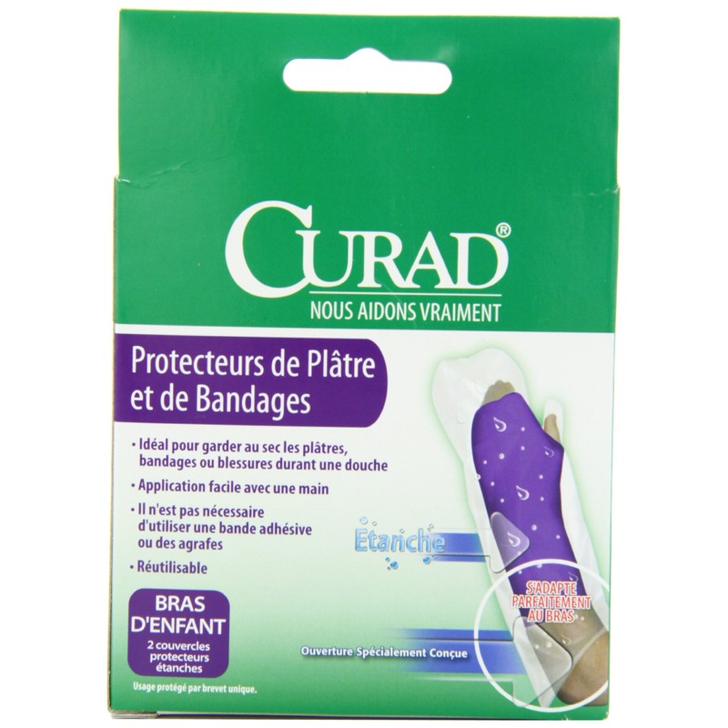 CUARD Cast and Bandage Protector, Child Arm, Waterproof, 2 Count
