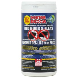 Doktor Doom Be Green Premium Food Grade Diatomaceous Earth Kills Bed Bugs & Fleas, Made in Canada, 250g