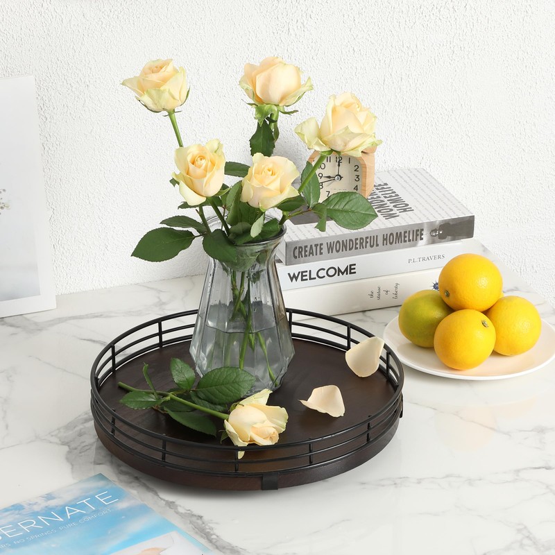 BAMBOO LAND- Lazy Susan Turntable Organizer, 9", Walnut Lazy Susan