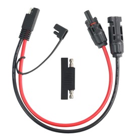 Jienk 1ft 10AWG Solar Panel Connector Cable, SAE to MC-4 Male Female Adapter PV Extension Cable with SAE Polarity Reverse Adapter for RV Caravan Solar Panel Battery Charger