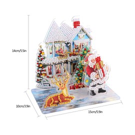 5D Diamond Painting Kits Table Decoration Christmas Tree Santa Reindeer Home Desk Decor Diamond Rhinestone Painting Making Decorative Kits Winter DIY Crafts for Christmas Holiday Party