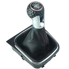 Do!LED Gear Stick Gaiter Cover Frame Golf Ball Look 6 Gears Red Stitching Suitable for Golf 6 A6 MK6 Only GTI GTD R20 2009 2010 2011 2013