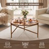 Round Coffee Table, 31.5" Glass Top Center Table Metal Frame,