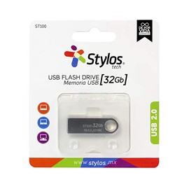 Stylos Memoria USB 32GB Flash 2.0 Color Gris Metálico