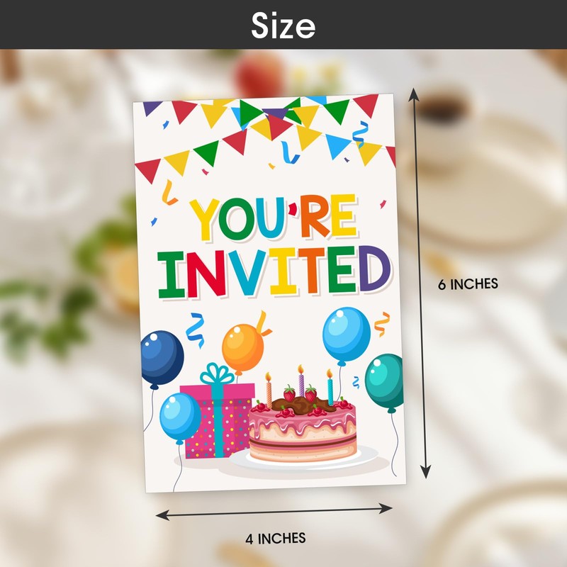 Embhhor 30 Pcs Birthday Party Invitations Set, Boys Girls Invite