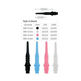 Bulls Small Adult X Tefo x SHARK soft Tips 100 Blue 6 mm S