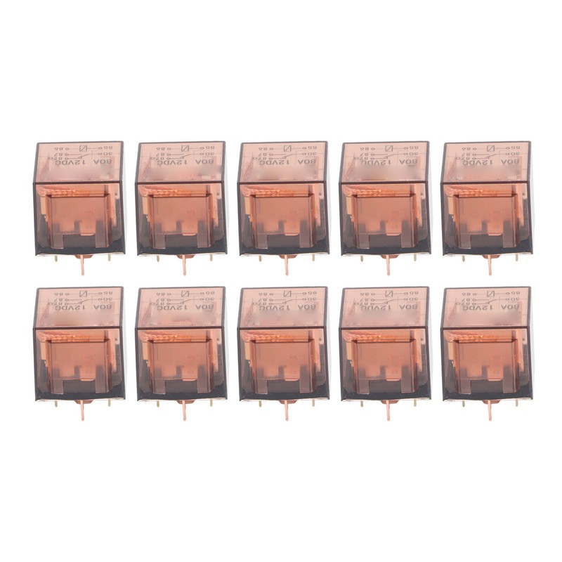 10 Pcs Waterproof Automotive Relay 80A 5 Pin SPDT Universal
