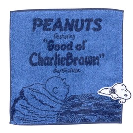 Nishikawa Snoopy Mini Towel, 9.8 x 9.8 inches (25 x 25 cm), Washable, 100% Cotton, Navy XT45706604 PN5613TW Sleeping