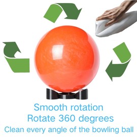 Bowling Ball Rotating Cup with Anti-Roll Off Design and Ceramic Bearings- Ideal for Cleaning, Polishing, and Displaying Bowling Balls (Black) Bowling Ball Cup Stand, Bowling Ball Spinner