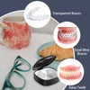 2 Denture Box Set, Retainer Cases with 2 Finger Toothbrushes,