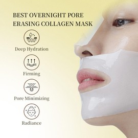 5 Pack Bio Collagen Mask, 100% Korean Face Mask Skincare Products, Overnight Hydrating Face Mask