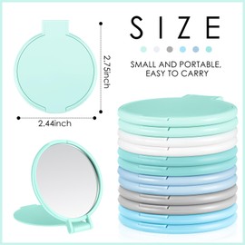 Jetec 12 Pieces Compact Mirrors Bulk Gifts Mini Vintage Pocket Mirrors for Purse Small Portable Folding Round Makeup Stuffs for Travel Daily Use Party Favors Women (Fresh Colors)