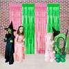 Pink and Green Party Decorations, Wicke Birthday Decorations, Tinsel Foil
