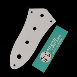 PVC Plastic Control Plate For Jazz Bass JB style bass Guitar, 3Ply White