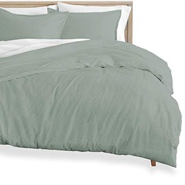 Bare Home Ultra Soft Washed Microfiber King/Cal King Duvet Cover with Zipper and Securing Ties and 2 King Pillow Shams, Linen-Like Look, Easy Care, Hypoallergenic (King/Cal King, Slate)