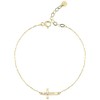 MIONZA 14k Gold Plated Cross Bracelet for Women, Bracelets, Yellow