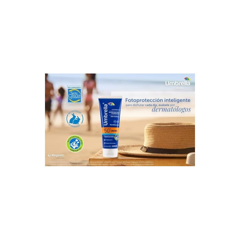 Umbrella Crema Spf Filtro Facial Protector Solar Óxido Zinc Piel