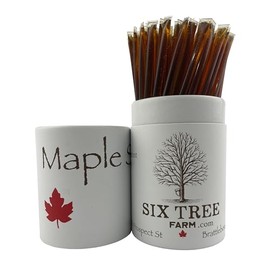 Six Tree Farm Maple Saplings, Pure State of Vermont Maple Syrup, Grade A Amber, Maple Sticks (50, Dark Robust)