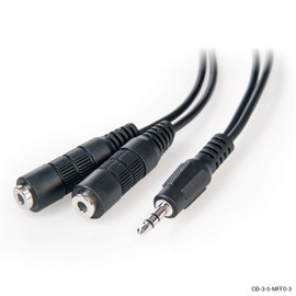 Connect 3.5 mm Stereo Audio Male to 2 X 3.5 mm Female Splitter Cable