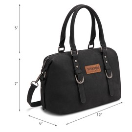 Wrangler Suede Bag Top Handle Purse Hobo Shoulder Satchel Handbags Suede Doctor Crossbody Barrel Handbags for Women WG48-51102BK