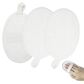3 Pack Exfoliating Loofah Sponge Pads, Natural Loofah Sponge Facial Scrub Pads for Women and Men, Body Scrubber Exfoliator for Shower & Bath