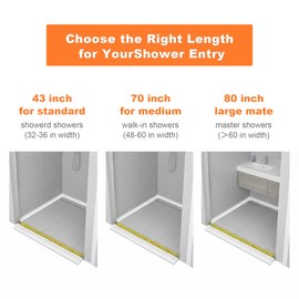 YISUIPU 3.8'' High Shower Threshold Water Dam Collapsible Shower Water Splash Guard for Shower Water Blocker for Wet and Dry Separation Bathroom and Kitchen (80 Inch)