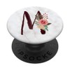 "M" Initial Monogram Letter Watercolor Floral - White Marble