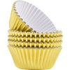 LYSAIMG 100Pcs Gold Foil Cupcake Liners, Heatproof Cup Liners for