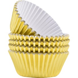 LYSAIMG 100Pcs Gold Foil Cupcake Liners, Heatproof Cup Liners for Baking Muffin, Cupcakes, Desserts