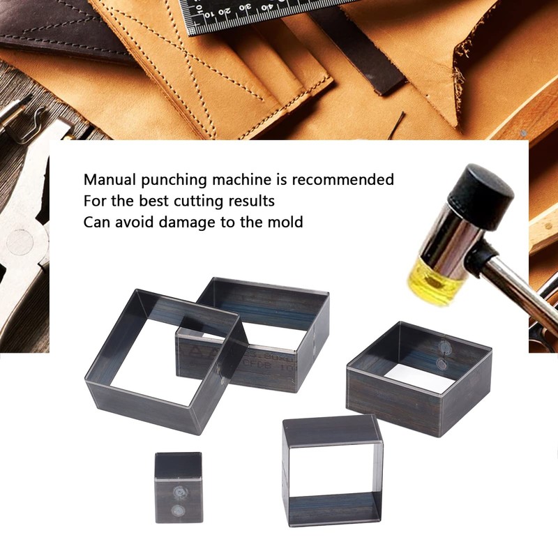 Leather Cutting Tool, Square Leather Punch 5 mm to 60